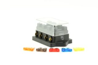 4 Port way Automotive ATO ATC APR Fuse Block Terminal with 5 Fuses Set