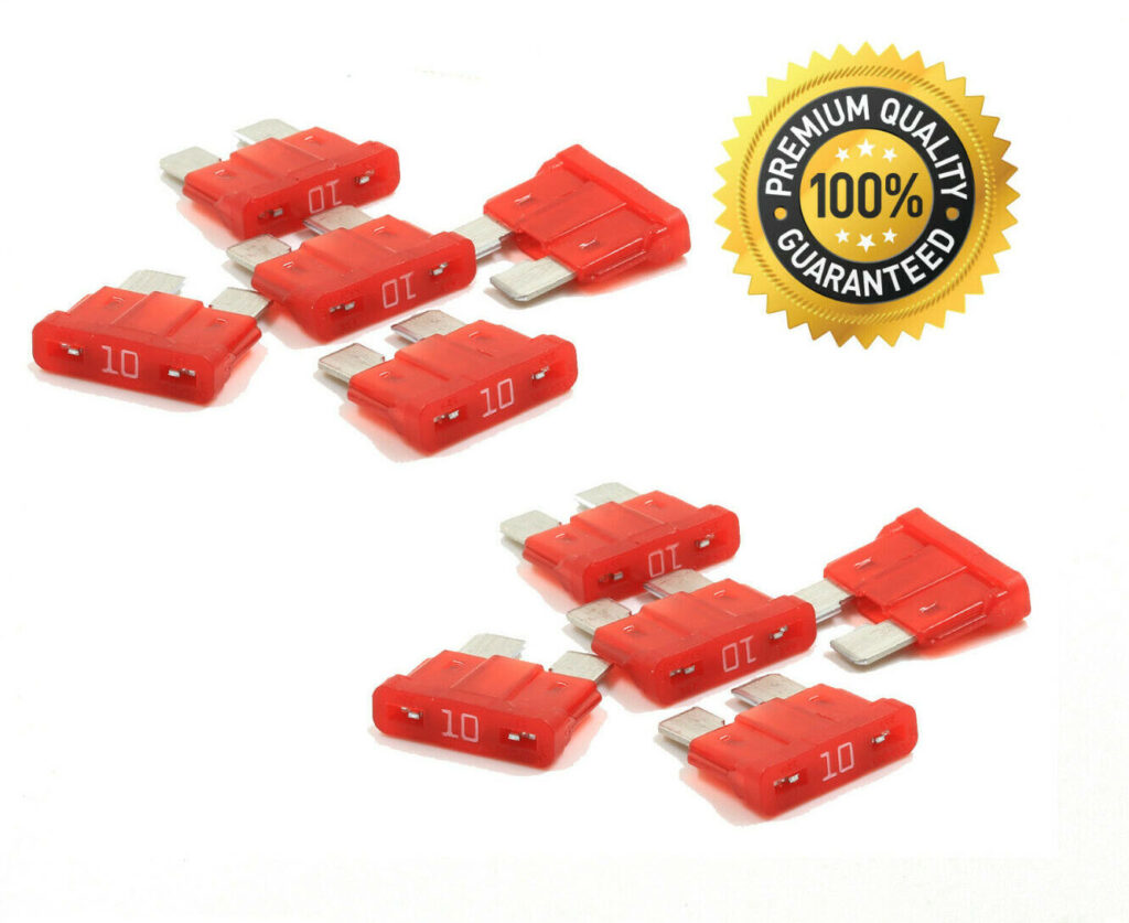 Premium 10 Pack 10 AMP Automotive ATO ATC Standard Blade Fuses Fuse Taps by Lumision