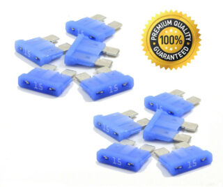 Premium 10 Pack 15 AMP Automotive ATO ATC Standard Blade Fuses