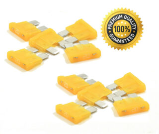 Premium 10 Pack 20 AMP Automotive ATO ATC Standard Blade Fuses