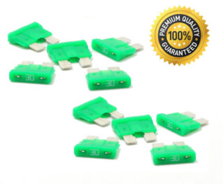 Premium 10 Pack 30 AMP Automotive ATO ATC Standard Blade Fuses