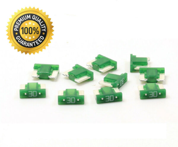 Premium 10 Pack 30 AMP Automotive APS ATT Low Profile Mini Blade Fuses