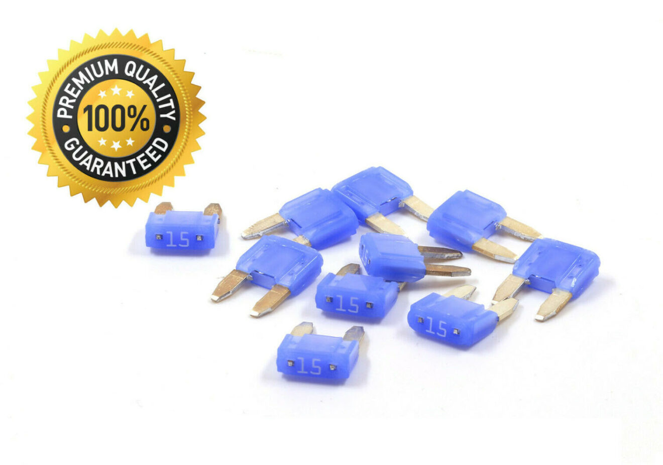 Premium 10 Pack 15 AMP Automotive APM ATM Mini Blade Fuses Fuse Taps