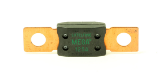 Premium Mega Fuse 125AMP 32V DC Slo-Blo Bolt-Down Fuse Green